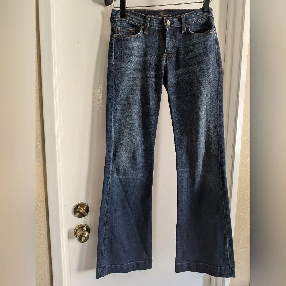 7 For All Mankind Dojo Jeans Size 28 Vintage Made In USA 33” Inseam Trouser Jean